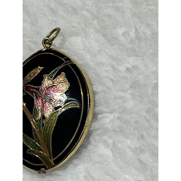Cloisonné Amaranthus Flower Pendant Retro Romantic Feminine - Picture 5 of 10